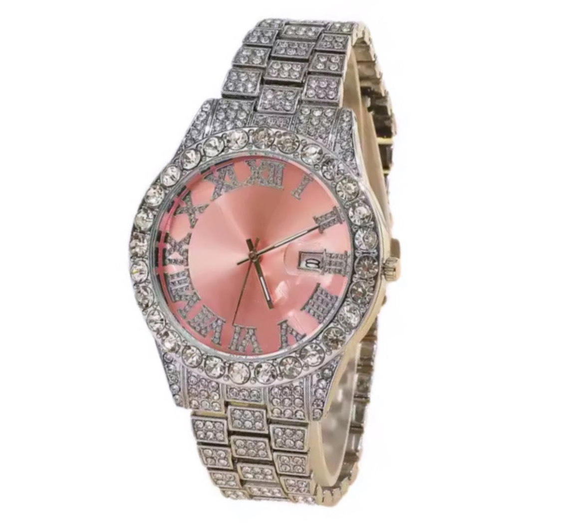 The Pink Face Bling Watch