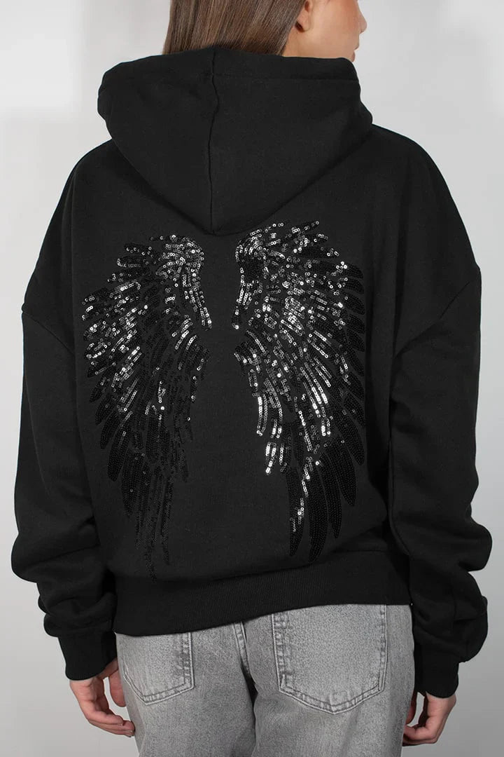 Angel Wings Sequin Hoodie