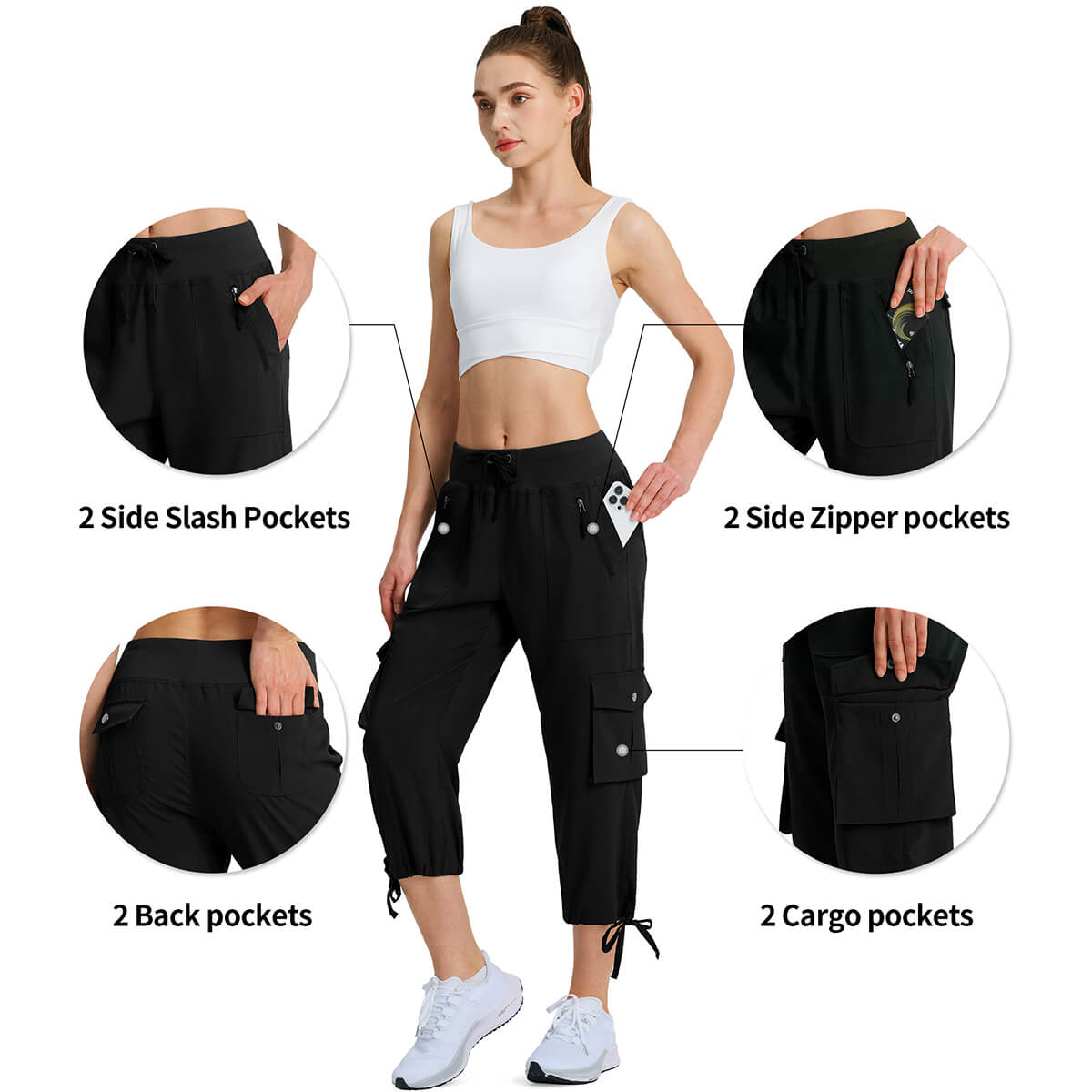 Ridgeline Trail Co. Women's 8-Pocket Zip Cargo Capris
