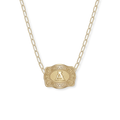 Belt Buckle Initial Necklace