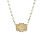 Belt Buckle Initial Necklace