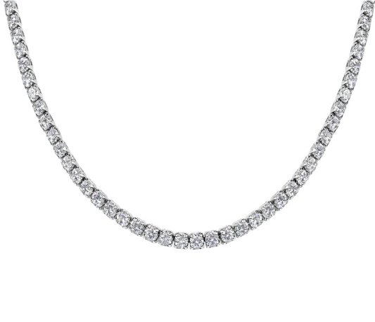 The Silver Sparkling Iris Tennis Necklace