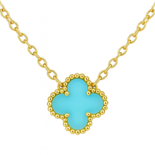 The Golden Turquoise Arabia Flower Necklace