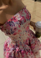 Cecilia | Strapless Floral Dress