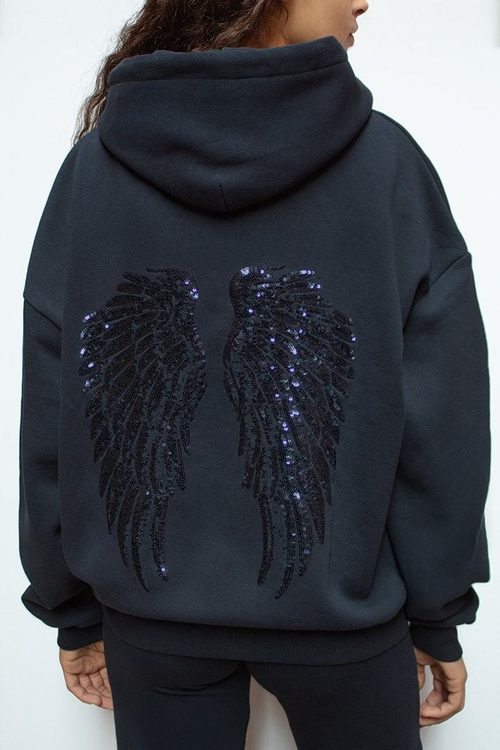 Angel Wings Sequin Hoodie